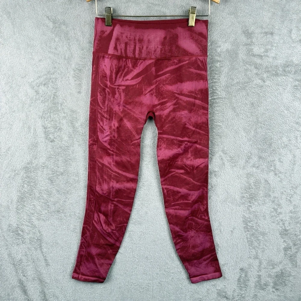 Lululemon Ebb‎ to Street Leggings Womens 6 Pink Tie Dye Gym Compression Cropped